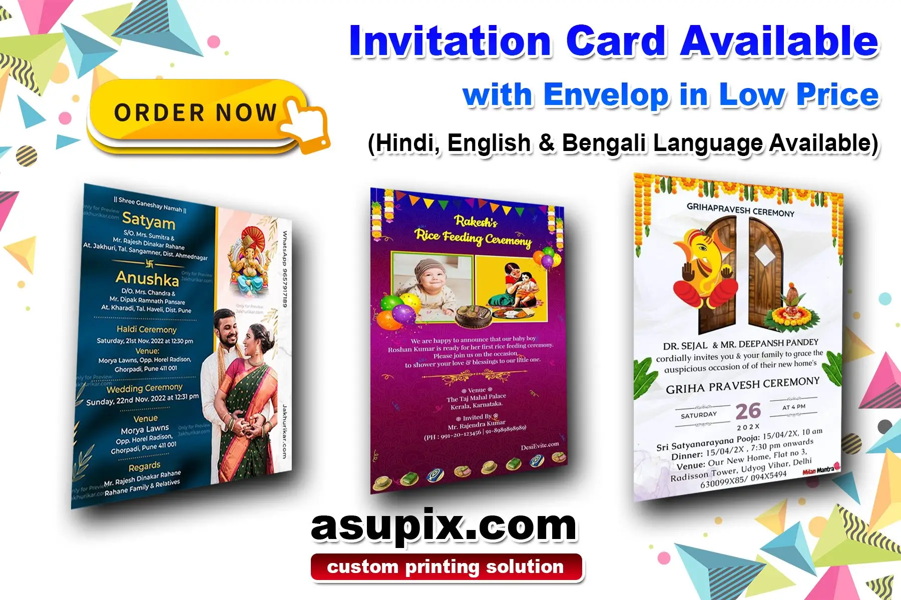 all types of invitation card available on asupix